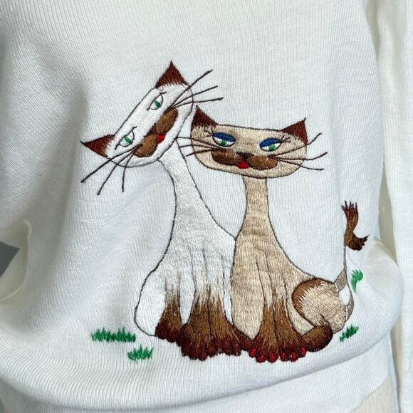 Vintage Andreno Argenti Knit Pussycat Golf Sweater - Picture 5 of 6
